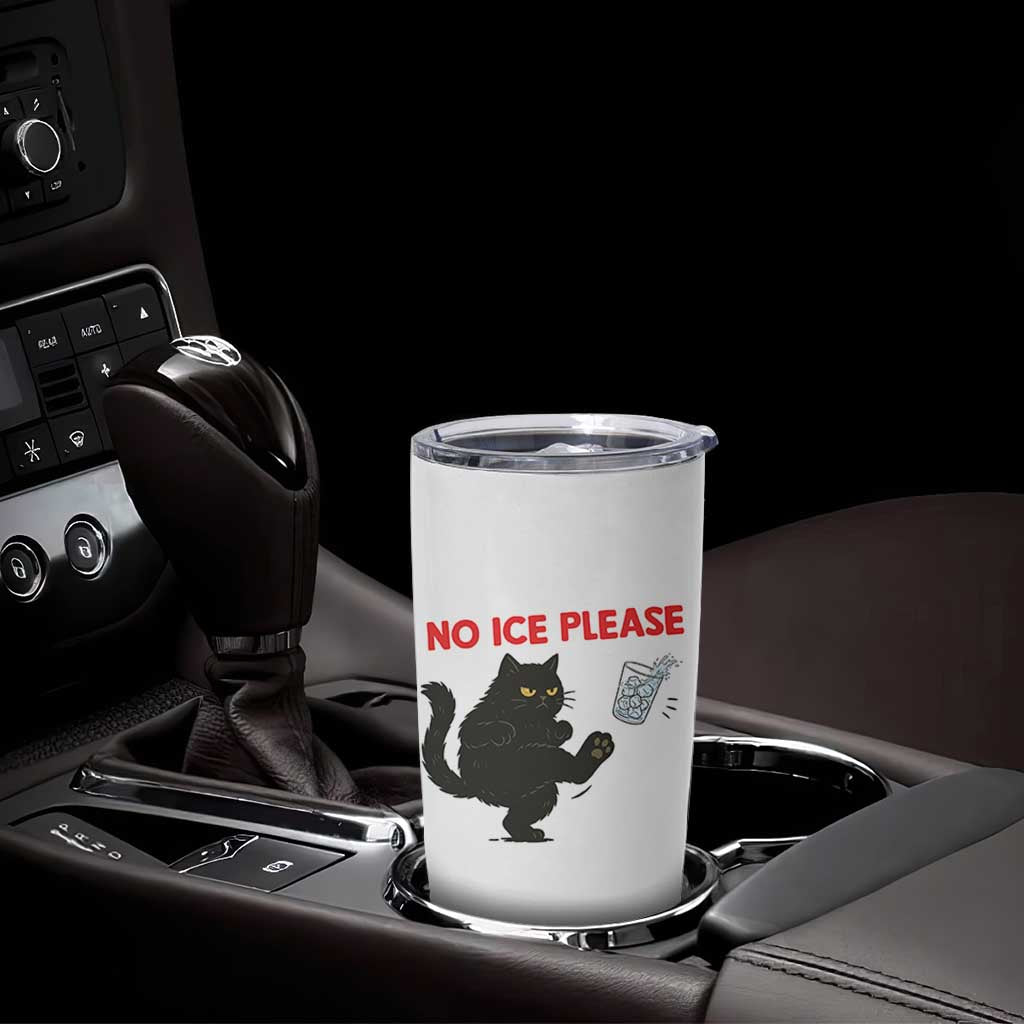 No Ice Please Tumbler Cup Funny Black Cat Abolish ICE Meme Protest