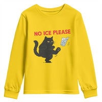 No Ice Please Youth Sweatshirt Funny Black Cat Abolish ICE Meme Protest
