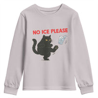 No Ice Please Youth Sweatshirt Funny Black Cat Abolish ICE Meme Protest