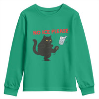 No Ice Please Youth Sweatshirt Funny Black Cat Abolish ICE Meme Protest