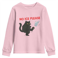 No Ice Please Youth Sweatshirt Funny Black Cat Abolish ICE Meme Protest
