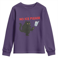 No Ice Please Youth Sweatshirt Funny Black Cat Abolish ICE Meme Protest