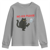 No Ice Please Youth Sweatshirt Funny Black Cat Abolish ICE Meme Protest