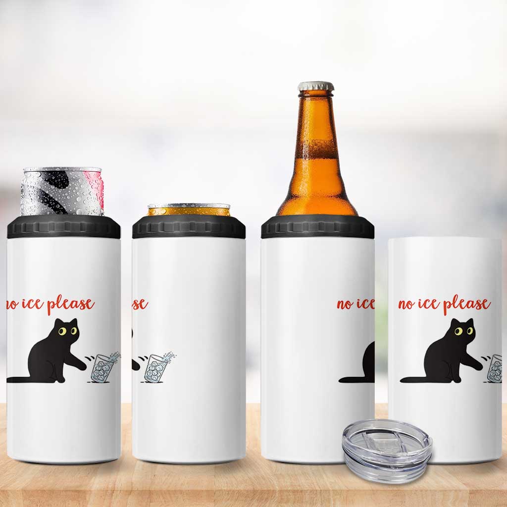 No Ice Please 4 in 1 Can Cooler Tumbler Funny Cat Abolish ICE Meme Protest