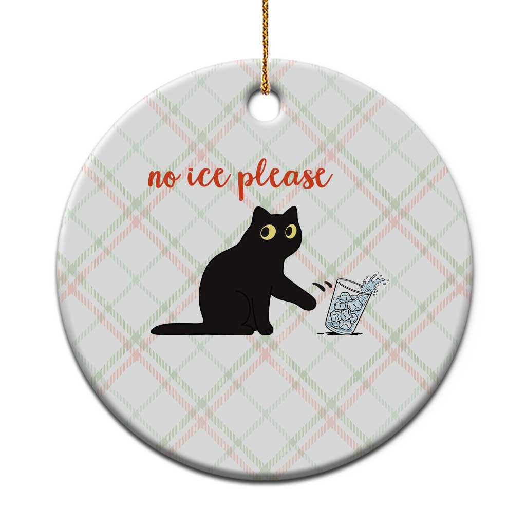 No Ice Please Ceramic Ornament Funny Cat Abolish ICE Meme Protest