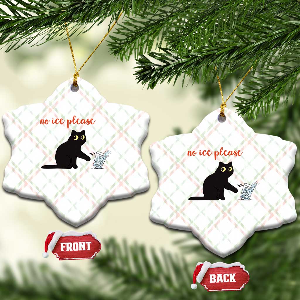 No Ice Please Ceramic Ornament Funny Cat Abolish ICE Meme Protest