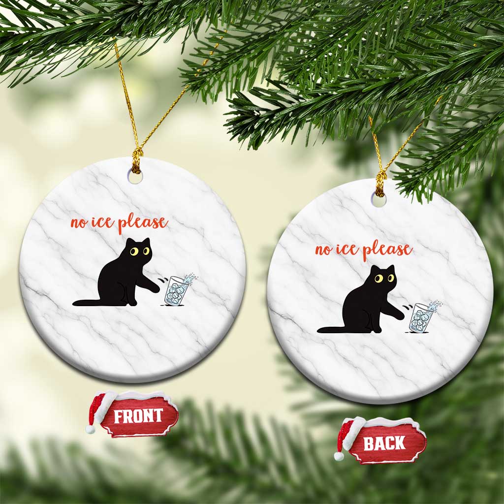 No Ice Please Ceramic Ornament Funny Cat Abolish ICE Meme Protest