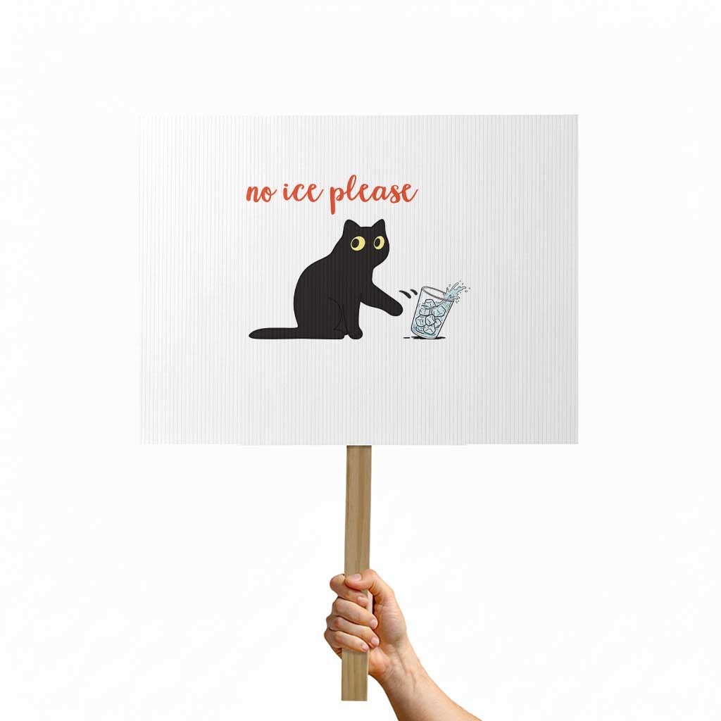 No Ice Please Protest Sign Funny Cat Abolish ICE Meme Protest