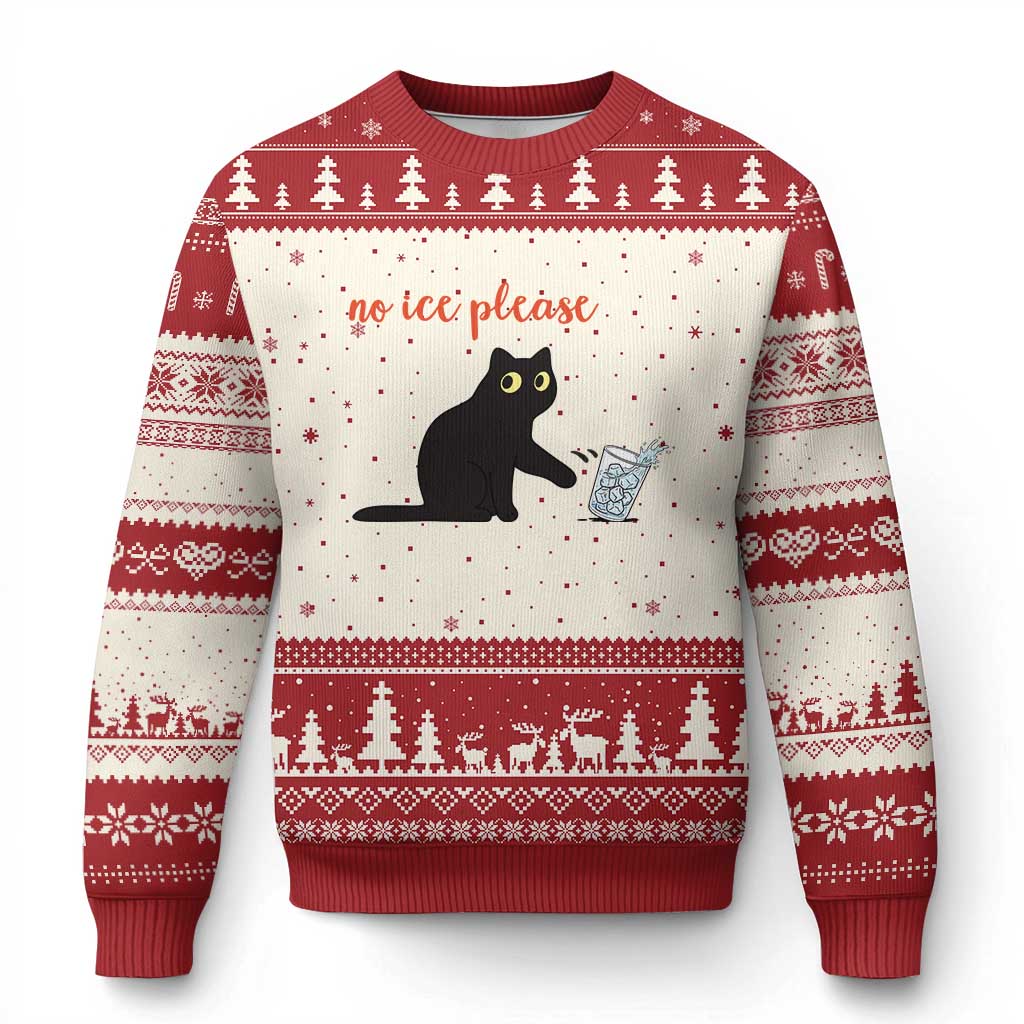 No Ice Please Ugly Christmas Sweater Funny Cat Abolish ICE Meme Protest