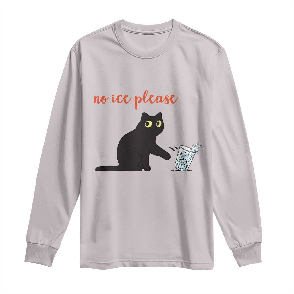 No Ice Please Long Sleeve Shirt Funny Cat Abolish ICE Meme Protest