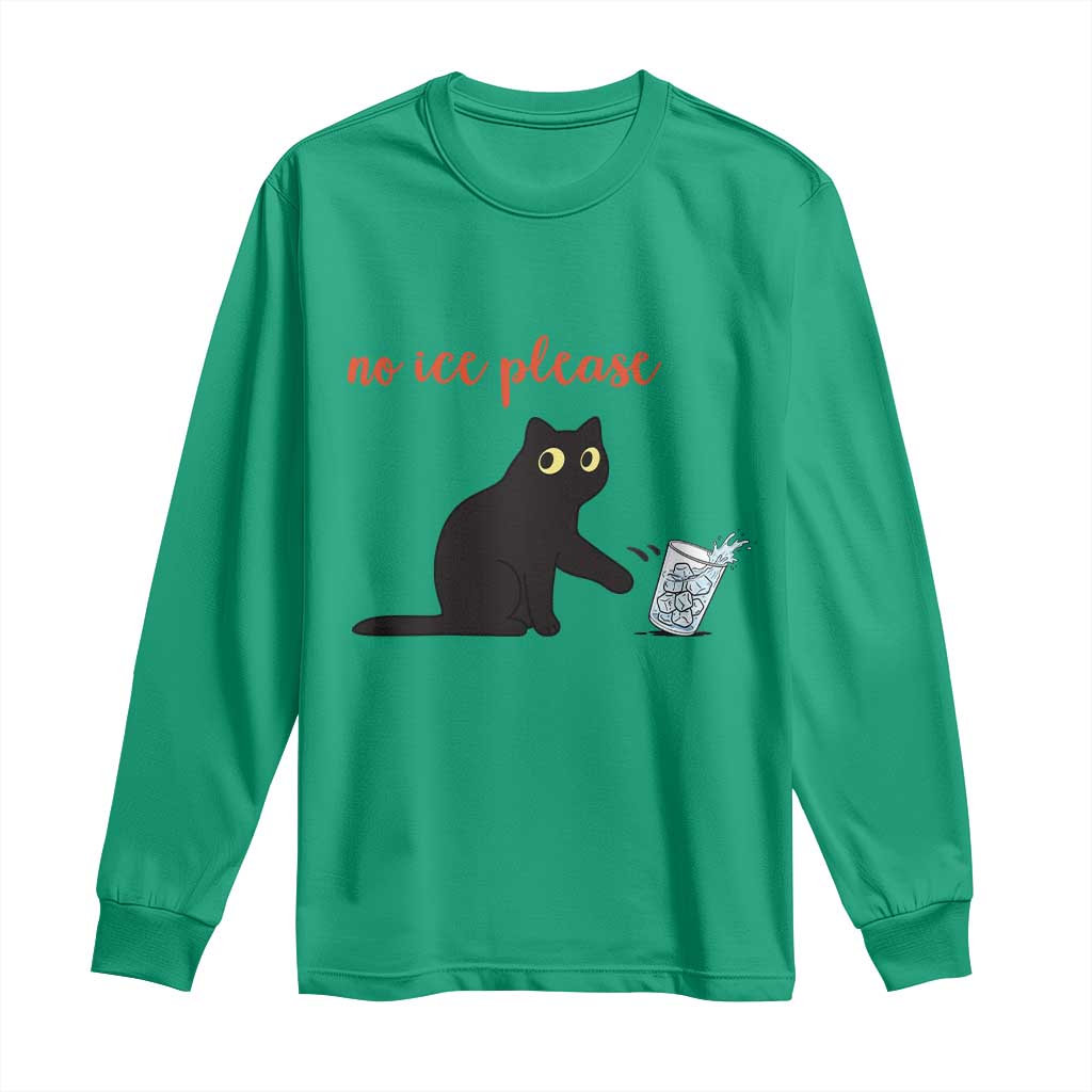 No Ice Please Long Sleeve Shirt Funny Cat Abolish ICE Meme Protest
