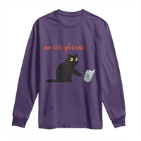 No Ice Please Long Sleeve Shirt Funny Cat Abolish ICE Meme Protest