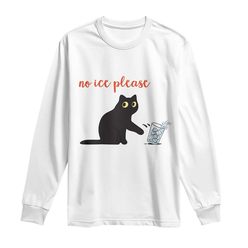 No Ice Please Long Sleeve Shirt Funny Cat Abolish ICE Meme Protest