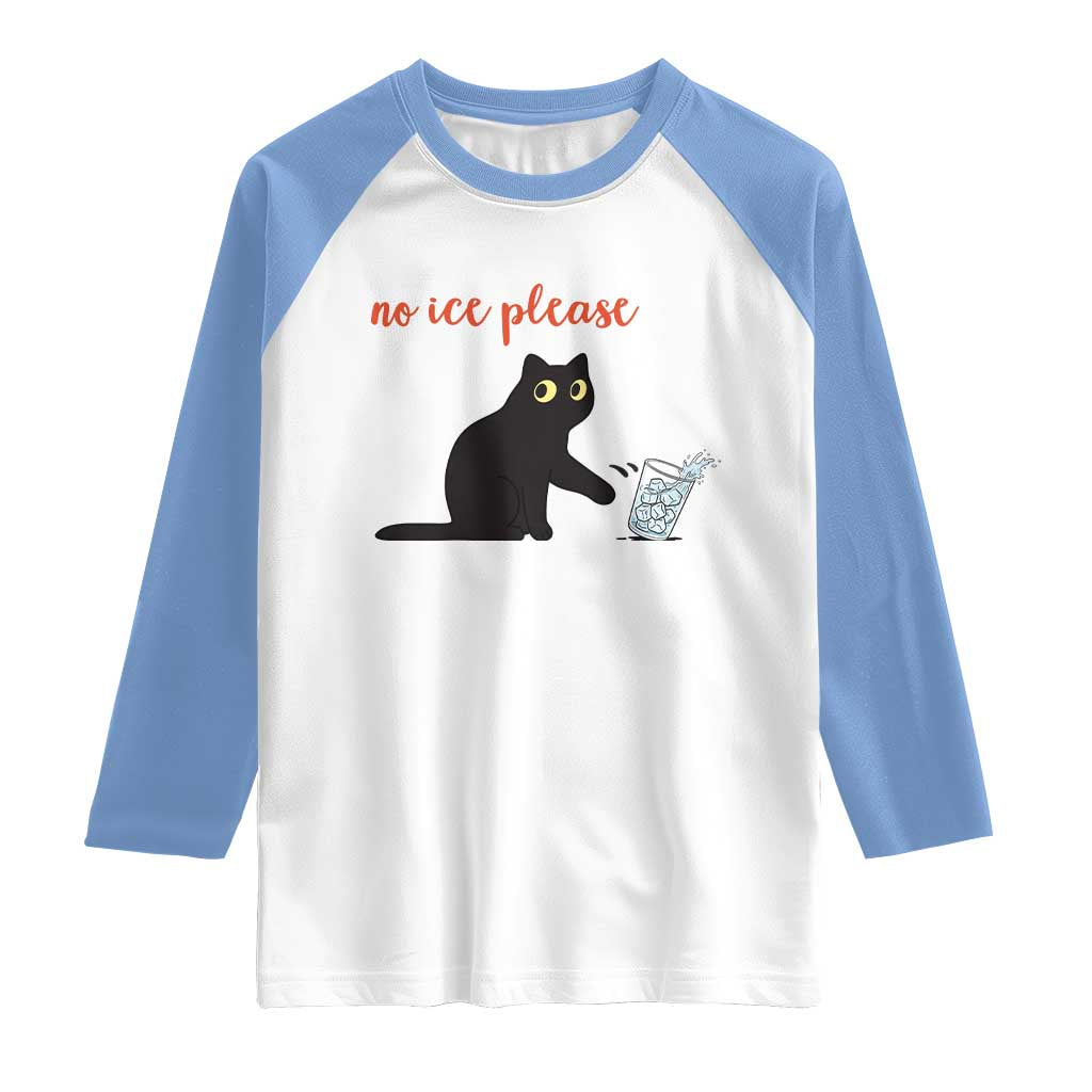 No Ice Please Raglan Shirt Funny Cat Abolish ICE Meme Protest
