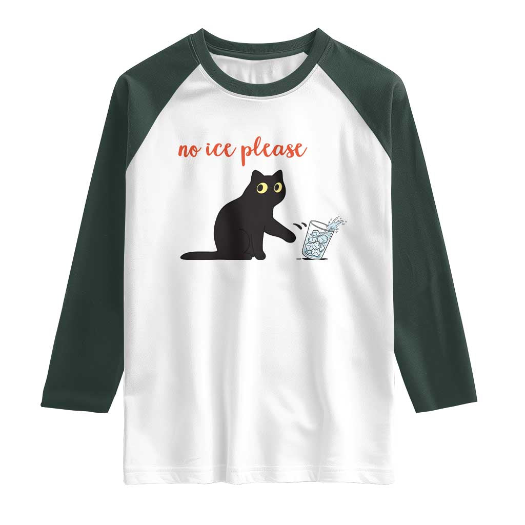 No Ice Please Raglan Shirt Funny Cat Abolish ICE Meme Protest