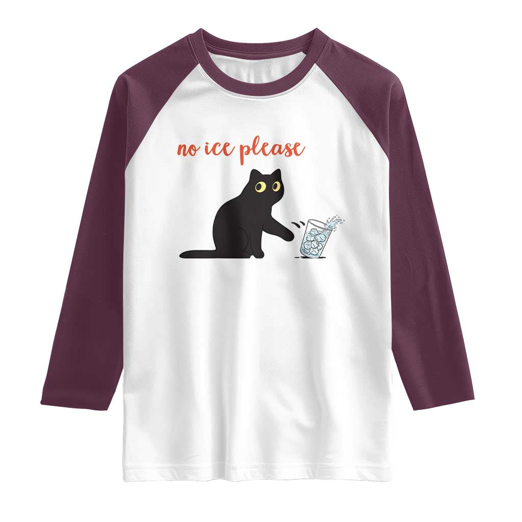 No Ice Please Raglan Shirt Funny Cat Abolish ICE Meme Protest