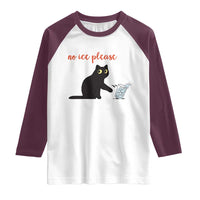 No Ice Please Raglan Shirt Funny Cat Abolish ICE Meme Protest