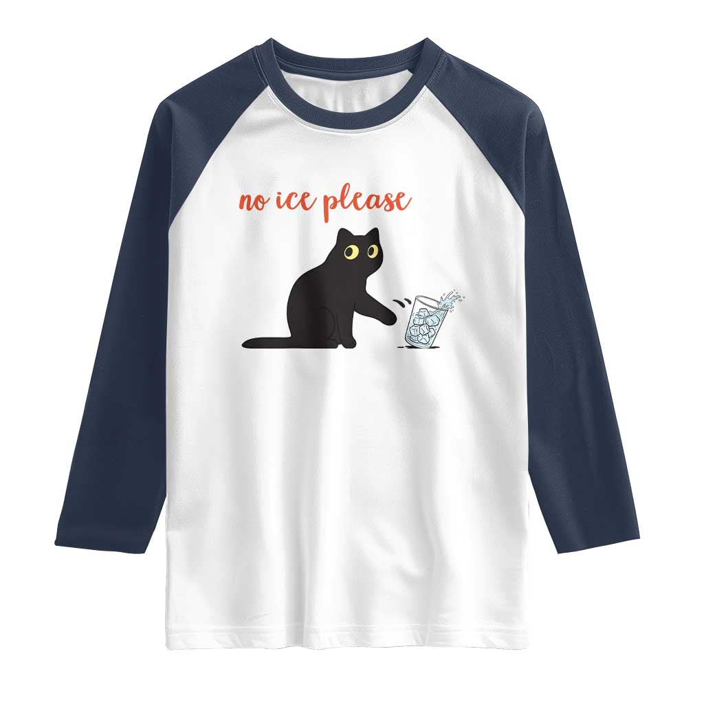 No Ice Please Raglan Shirt Funny Cat Abolish ICE Meme Protest