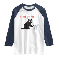 No Ice Please Raglan Shirt Funny Cat Abolish ICE Meme Protest