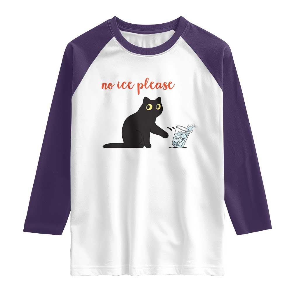 No Ice Please Raglan Shirt Funny Cat Abolish ICE Meme Protest