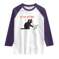 No Ice Please Raglan Shirt Funny Cat Abolish ICE Meme Protest