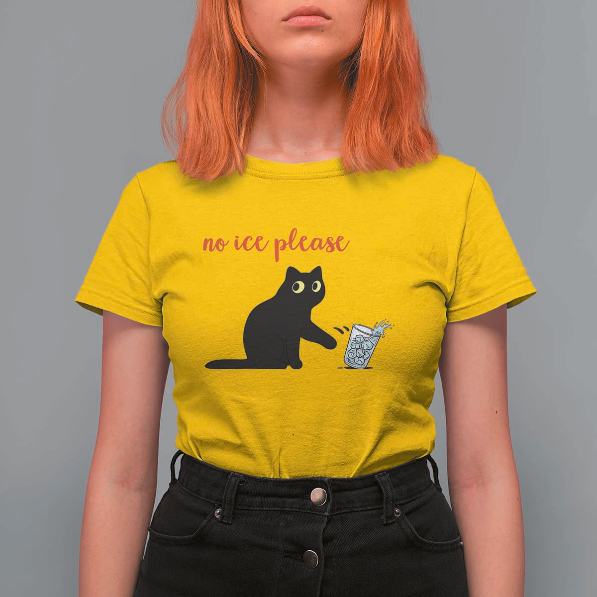 No Ice Please T Shirt For Women Funny Cat Abolish ICE Meme Protest