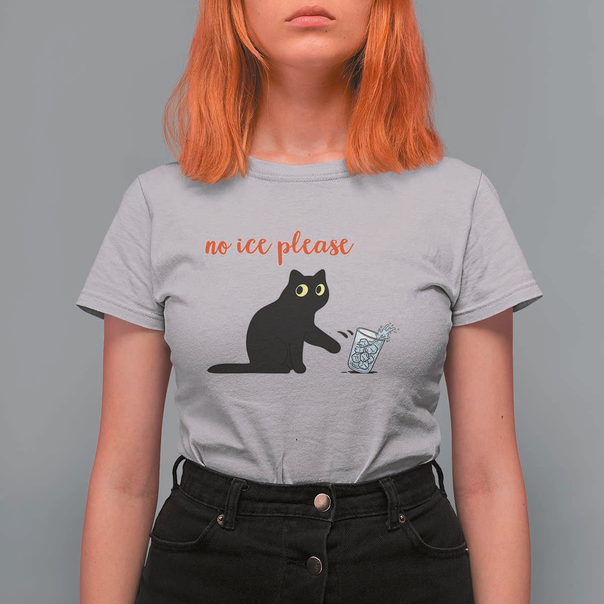 No Ice Please T Shirt For Women Funny Cat Abolish ICE Meme Protest