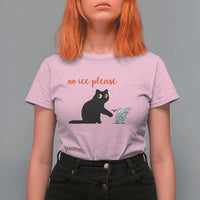 No Ice Please T Shirt For Women Funny Cat Abolish ICE Meme Protest