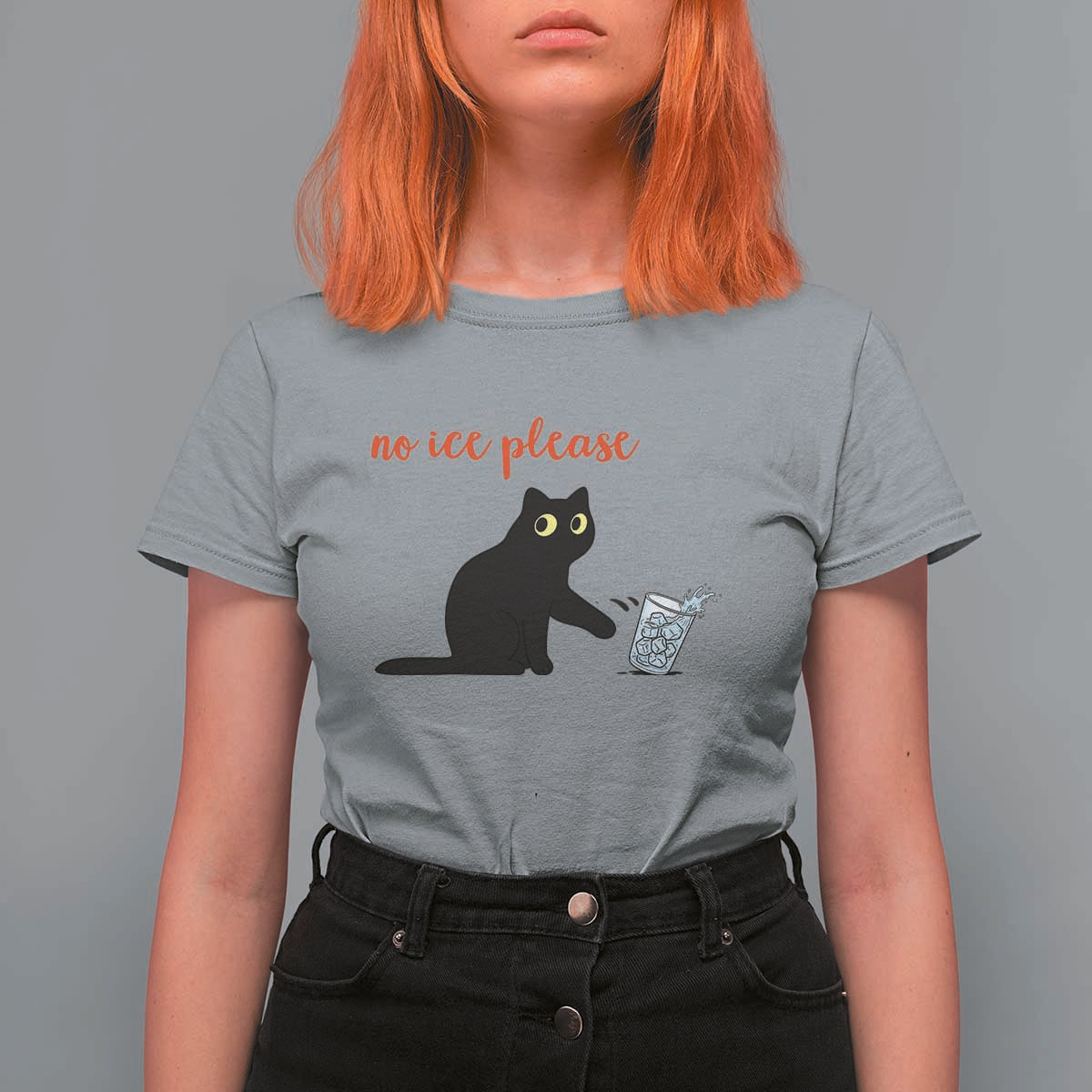 No Ice Please T Shirt For Women Funny Cat Abolish ICE Meme Protest