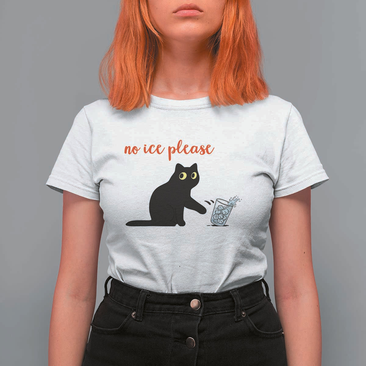 No Ice Please T Shirt For Women Funny Cat Abolish ICE Meme Protest