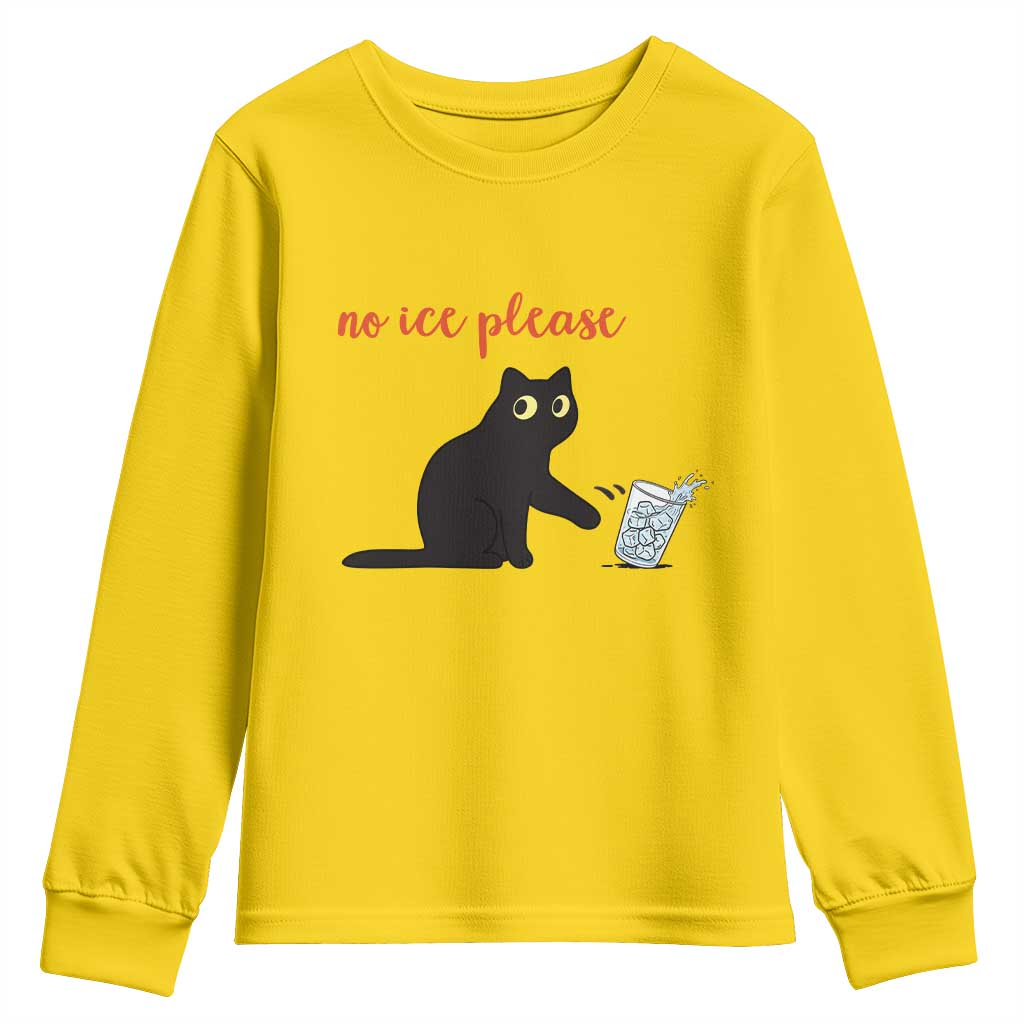 No Ice Please Youth Sweatshirt Funny Cat Abolish ICE Meme Protest