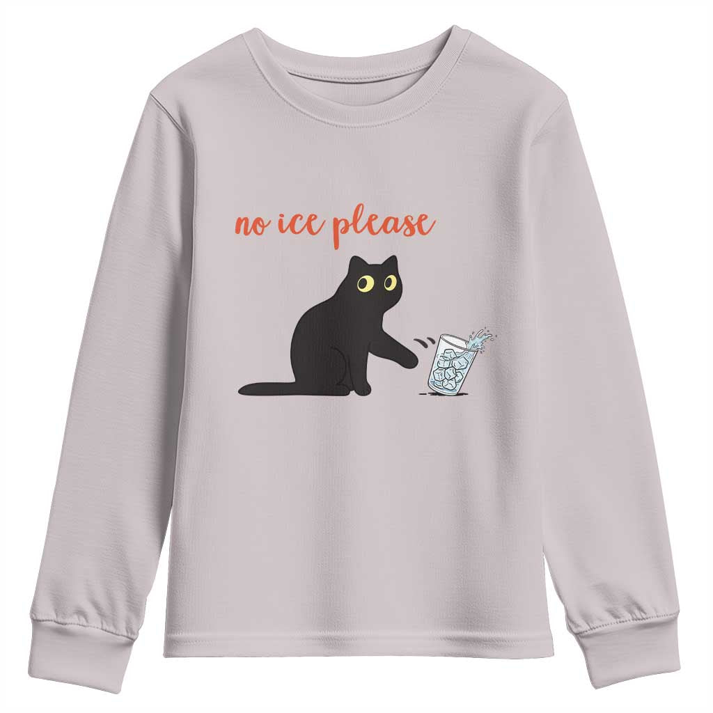 No Ice Please Youth Sweatshirt Funny Cat Abolish ICE Meme Protest