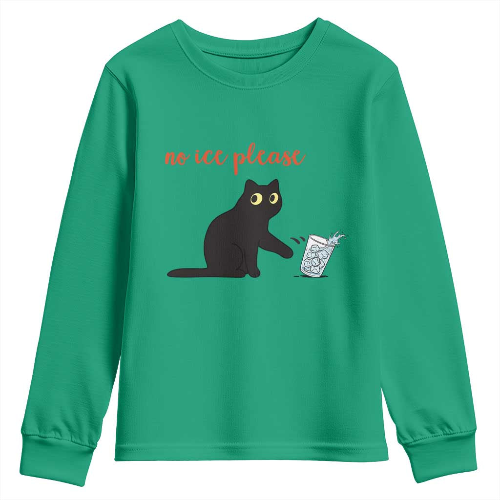 No Ice Please Youth Sweatshirt Funny Cat Abolish ICE Meme Protest