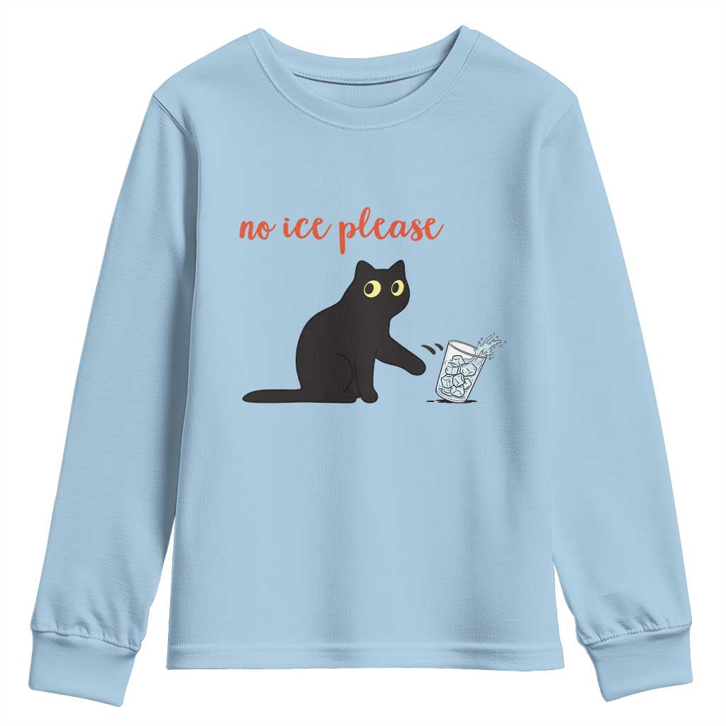 No Ice Please Youth Sweatshirt Funny Cat Abolish ICE Meme Protest