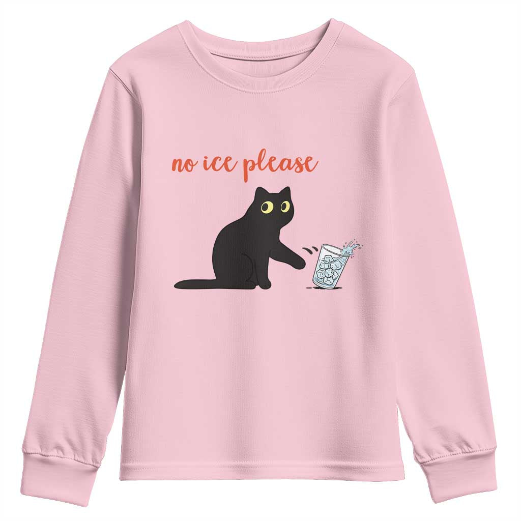 No Ice Please Youth Sweatshirt Funny Cat Abolish ICE Meme Protest