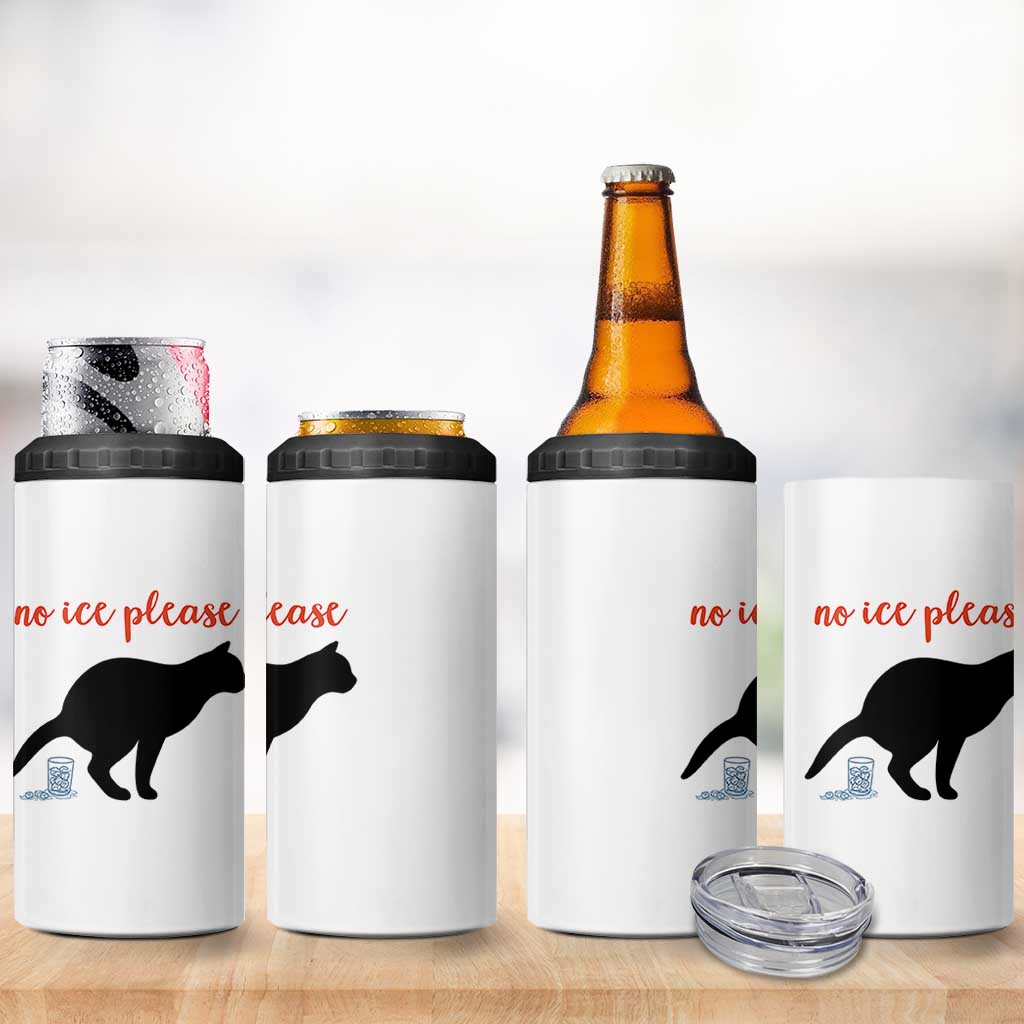 No Ice Please 4 in 1 Can Cooler Tumbler Funny Cat Abolish ICE Meme