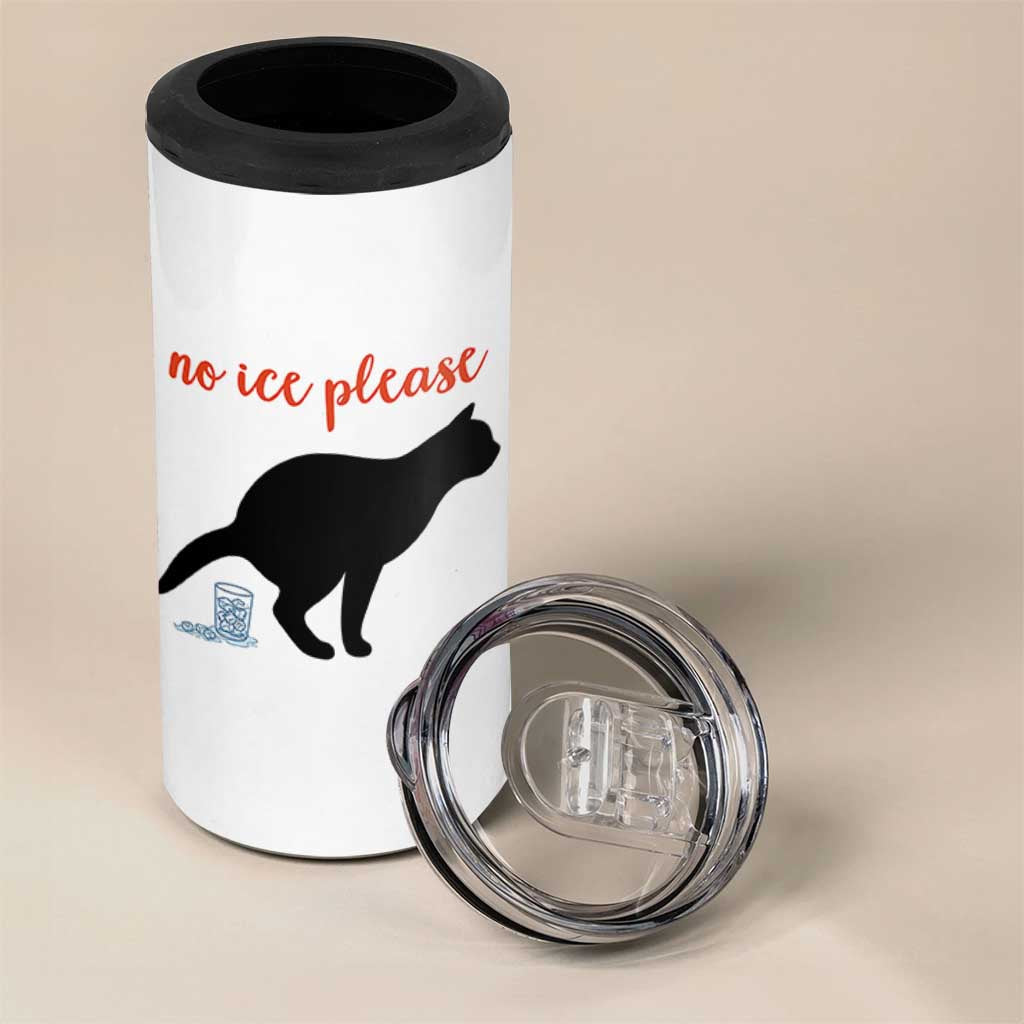 No Ice Please 4 in 1 Can Cooler Tumbler Funny Cat Abolish ICE Meme