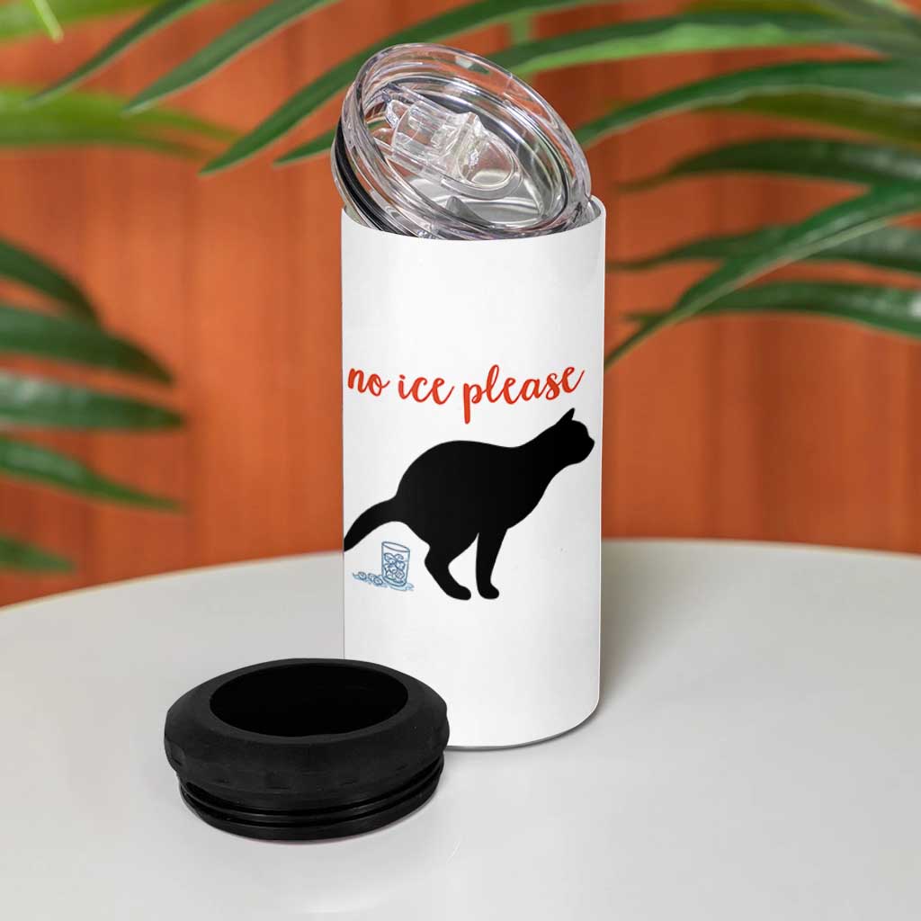 No Ice Please 4 in 1 Can Cooler Tumbler Funny Cat Abolish ICE Meme