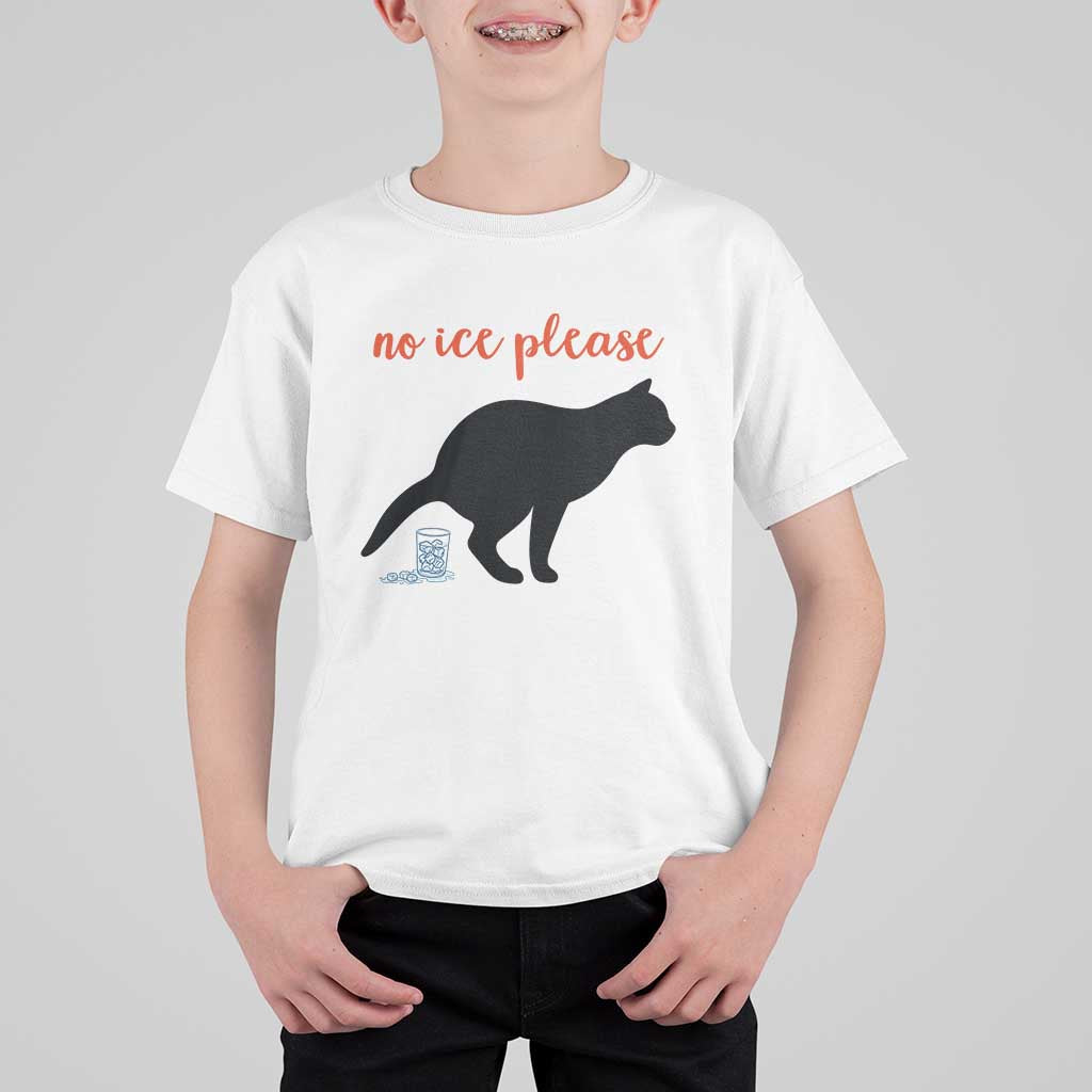 No Ice Please T Shirt For Kid Funny Cat Abolish ICE Meme