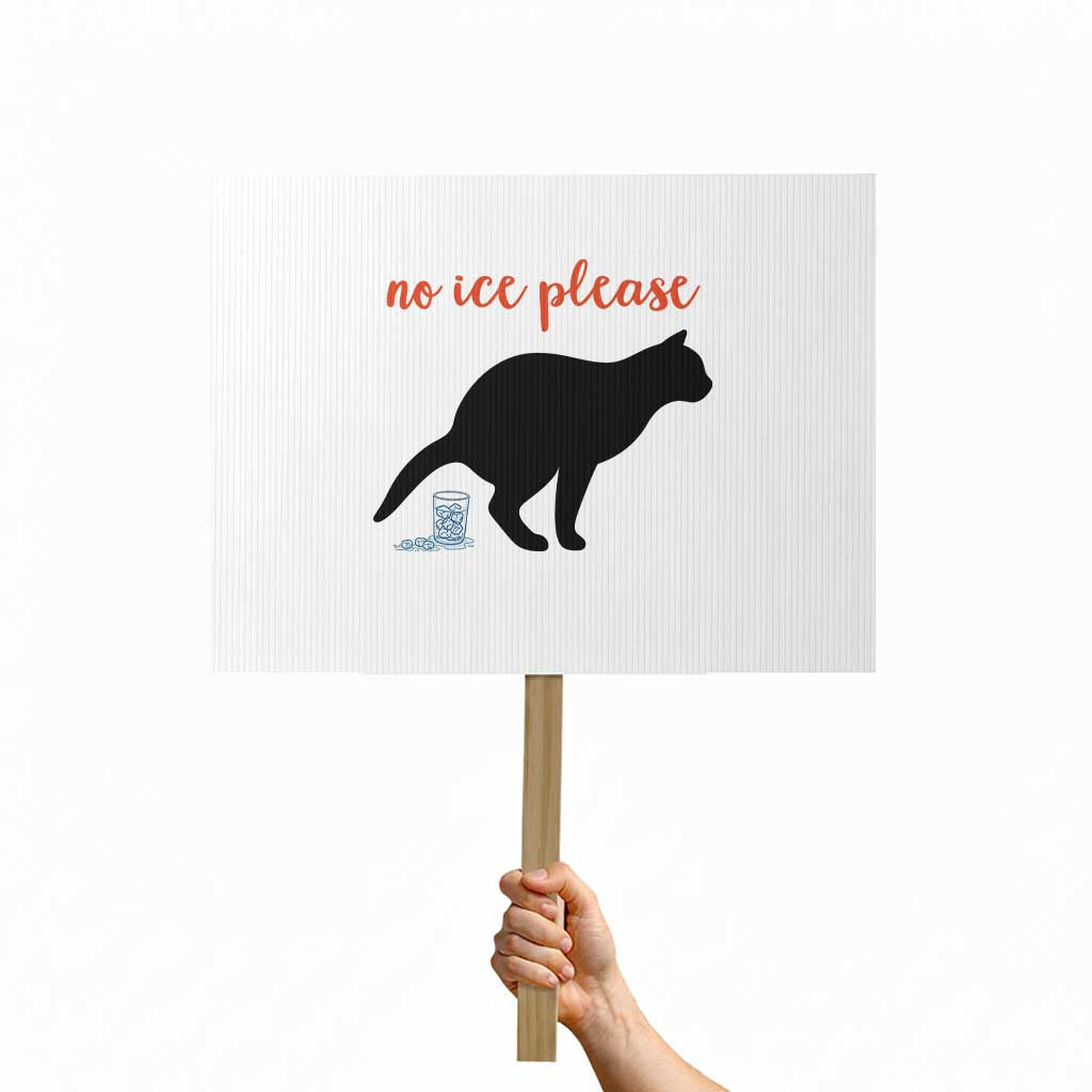 No Ice Please Protest Sign Funny Cat Abolish ICE Meme