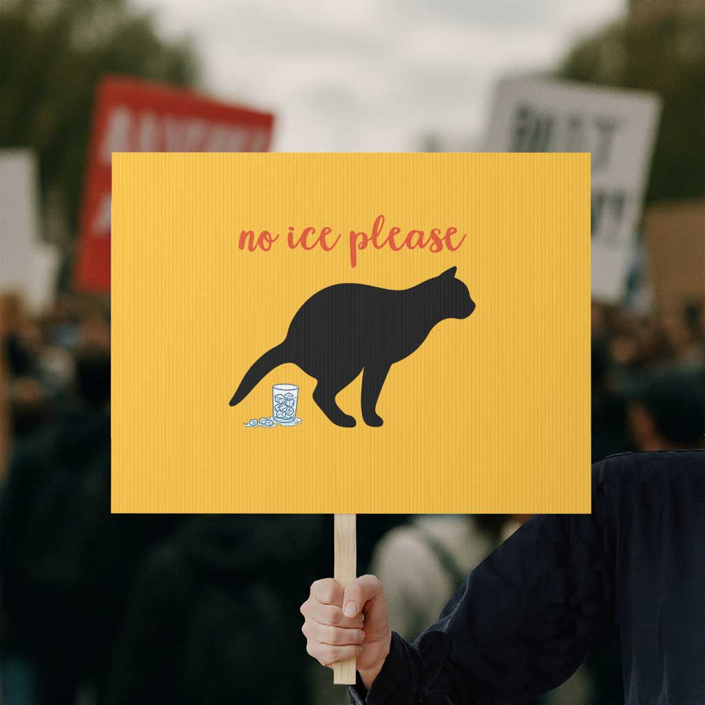No Ice Please Protest Sign Funny Cat Abolish ICE Meme