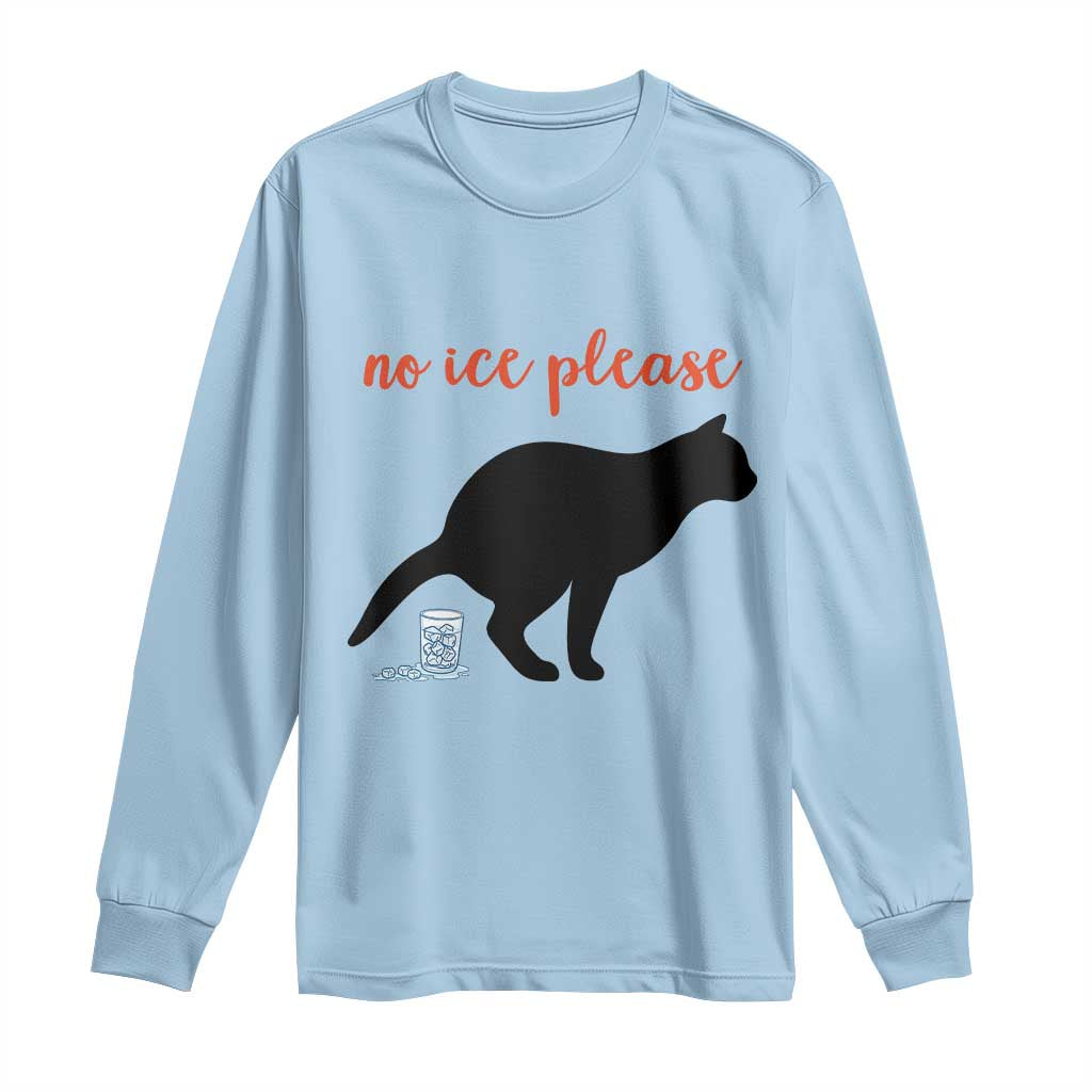 No Ice Please Long Sleeve Shirt Funny Cat Abolish ICE Meme