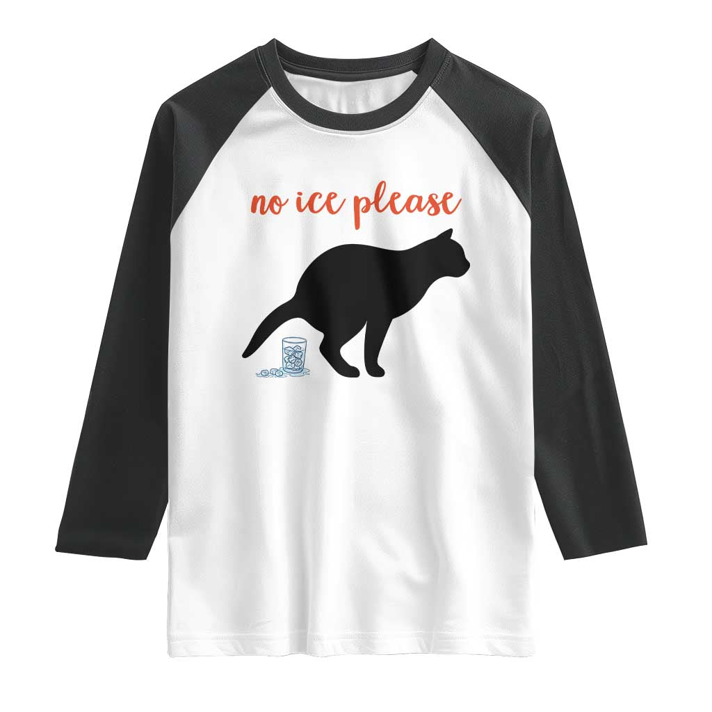 No Ice Please Raglan Shirt Funny Cat Abolish ICE Meme