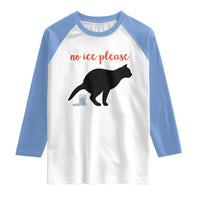 No Ice Please Raglan Shirt Funny Cat Abolish ICE Meme