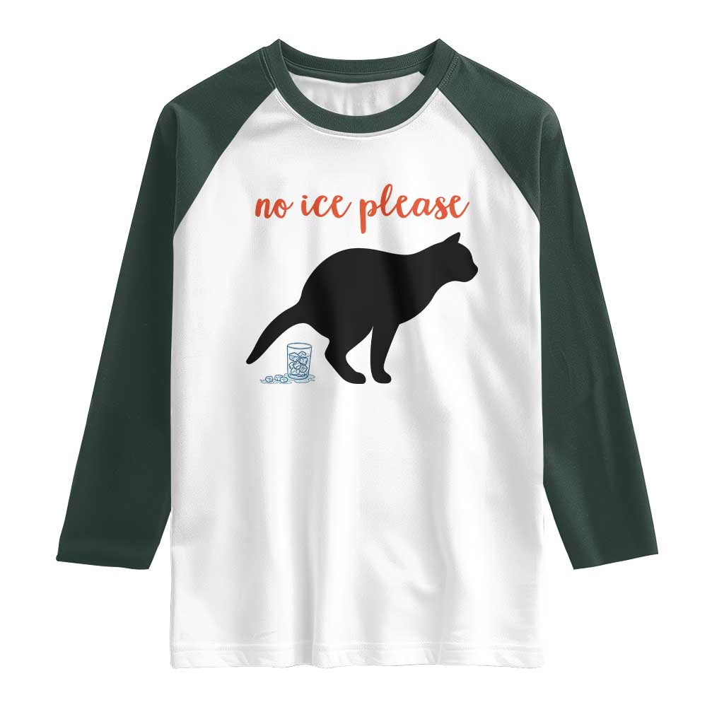 No Ice Please Raglan Shirt Funny Cat Abolish ICE Meme
