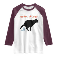 No Ice Please Raglan Shirt Funny Cat Abolish ICE Meme