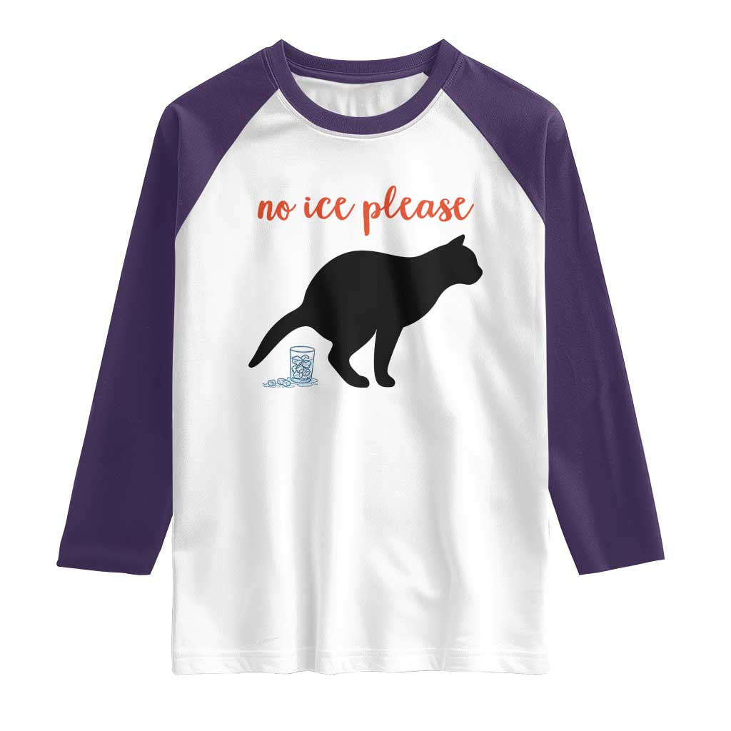 No Ice Please Raglan Shirt Funny Cat Abolish ICE Meme