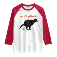 No Ice Please Raglan Shirt Funny Cat Abolish ICE Meme