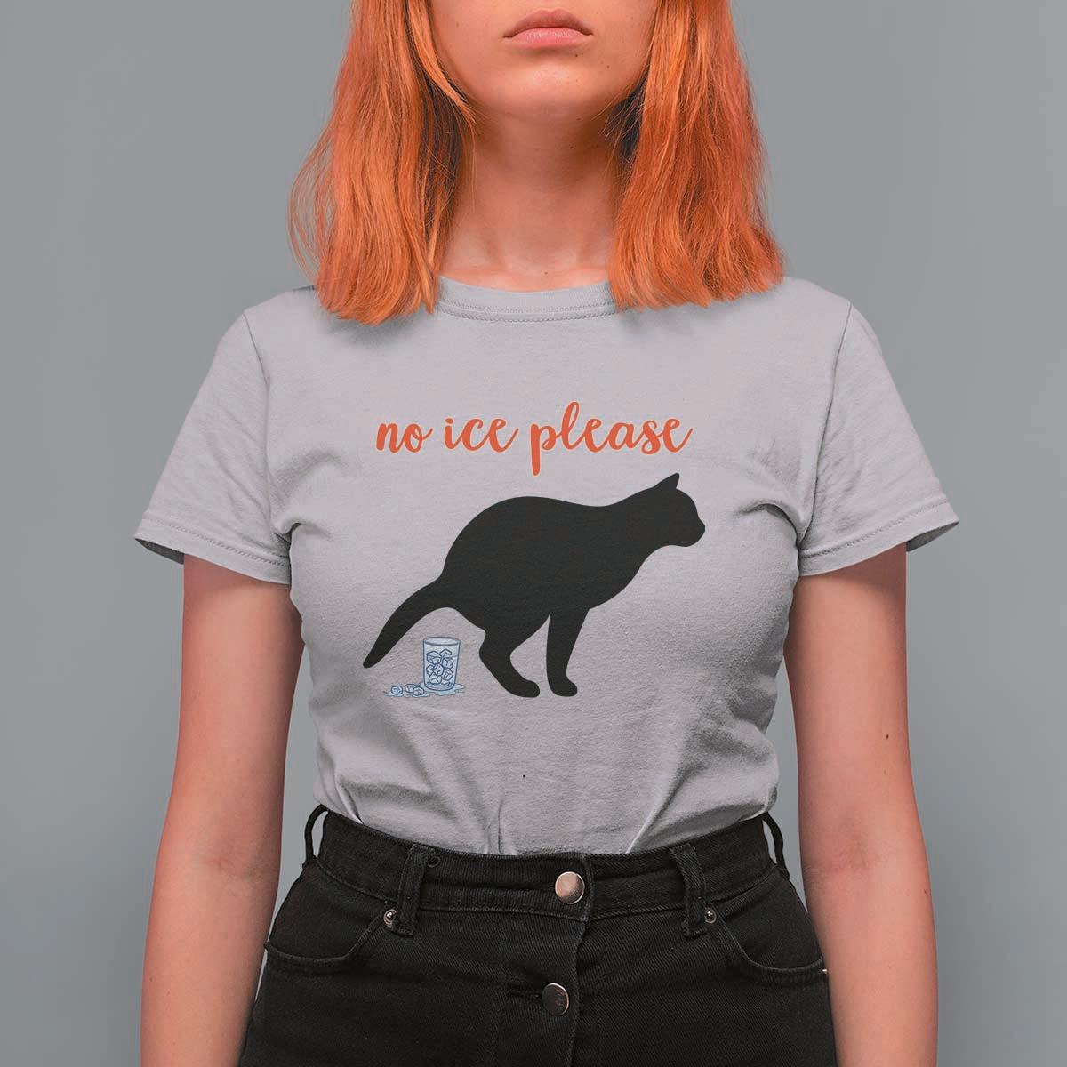 No Ice Please T Shirt For Women Funny Cat Abolish ICE Meme