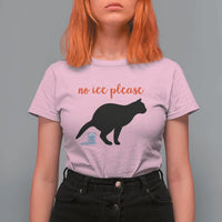 No Ice Please T Shirt For Women Funny Cat Abolish ICE Meme